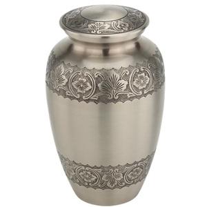 Satin nickle nhôm Brass tang lễ urns hỏa Táng urns cho người lớn tro cho tang lễ làm Nickel với kích thước 27x15 cm - Product Image 1