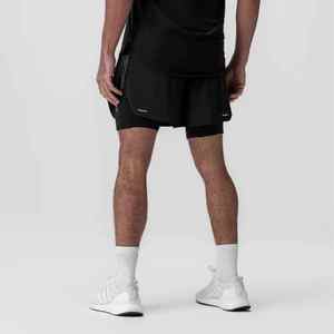 Short de course 2 en 1 à deux couches pour hommes Short d'entraînement de yoga et de gymnastique Short d'entraînement à la taille élastique confortable et personnalisé Short d'entraînement pour hommes - Product Image 5