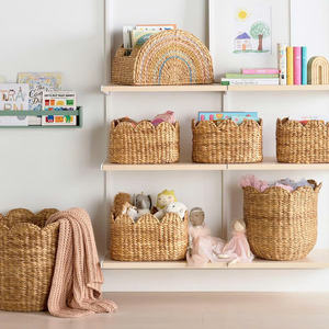 Venta al por mayor caliente flor Vieira agua Natural Jacinto cesta de almacenamiento sala de estar decoración para Baño - Product Image 5