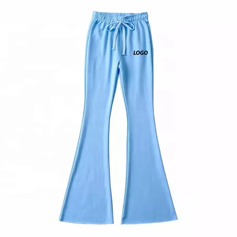 VIKY INDUSTRIES – pantalon de jogging taille haute à la mode pour femme, imprimé de Logo personnalisé avec cordon de serrage et jambes larges