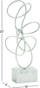 Fabriqué à la main moderne minimaliste abstrait nordique Design Triangle boucle argent plaqué aluminium coulé métal décor à la maison Sculpture - Product Image 4