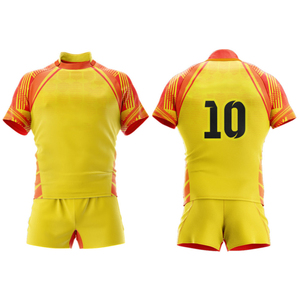 Ensemble de vêtements de sport respirant en polyester 100 % pour équipe universitaire de rugby européen, avec logo imprimé numériquement, vente en gros - Product Image 3