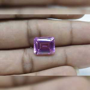 เพชรเทียมสีชมพูเจียระไนจากมรกตทรงหลวมได้รับการรับรองคุณภาพสูง - Product Image 3