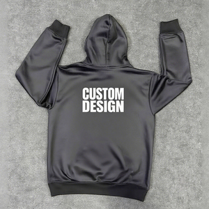 Sudadera con Capucha de Felpa de Algodón con Cierre Personalizable, Estampado Gráfico Completo, Hombros Caídos, Estilo Urbano para Hombre - Product Image 3