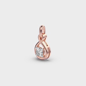 IGI Certified Round Cut Lab Grown Diamond Solitaire <b>Infinity</b> Pendant for Women in 9K Yellow / <b>Rose</b> & White Gold - Product Image 2