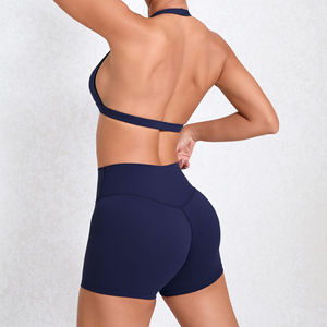 Sujetador deportivo de baja MOQ, fabricante de sujetador sin costuras de etiqueta privada para mujer, Proveedor de Ropa de gimnasio, sujetador de mujer de gimnasio con cuello Halter - Product Image 6