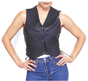 Hommes Vintage HMB-3161A 100% qualité coupe-vent toile cuir gilet bon prix vêtements d'extérieur pour les motards à la mode femmes - Product Image 3