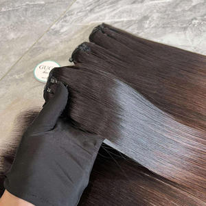 Color de Punta marrón nudo pequeño paquete de cabello crudo vietnamita y encaje frontal 13*4 vendedores doble dibujado a granel gran oferta de alta calidad - Product Image 1