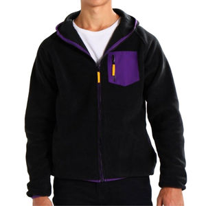 Vestes en molleton de coton polyester pour hommes, vêtements d'extérieur chauds et doux, teints unis pour l'hiver, l'automne et l'extérieur, vêtements confortables - Product Image 1