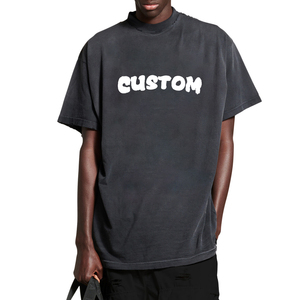 High Quality Customize Men's <b>Tshirts</b> Rib Crew Streetwear Branded <b>Tshirt</b> Plain Oversize Heavyweight Fashion Blank <b>Tshirts</b> for Men - Product Image 1