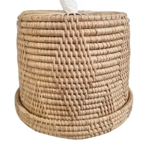 Best Quality Square Natural Rattan Tissue Box Holder Outdoor Rattan Decorative Bathroom Made by Thailand Ready To Ship