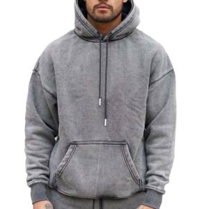 Sudadera con capucha de felpa 100% algodón para hombre, corte regular, estilo deportivo, térmica de invierno con cremallera, diseño liso, venta al por mayor - Product Image 6