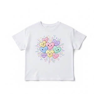 Camiseta de Algodón 100% Tejida y Transpirable para Niños, Manga Corta, Cuello Redondo, Ecológica, Informal, para el Día a Día, Juegos y Uniformes Escolares - Product Image 1