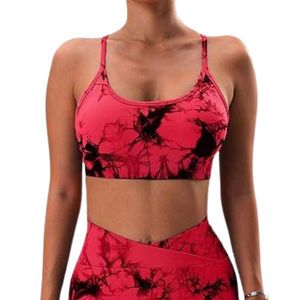 Soutien-gorge de sport anti-bactérien à maintien élevé avec motifs imprimés numériquement personnalisés en Spandex/Nylon - Product Image 4