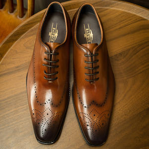 Zapatos de vestir brogue para hombre, de cuero genuino de vaca, con punta en pico, estilo vintage Oxford, para ocasiones formales de negocios. - Product Image 2