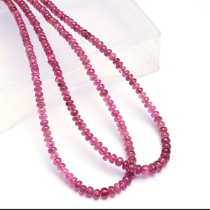 Turmalina Rubelita de 3mm-5mm, Cuentas Sueltas Redondas y Lisas, Turmalina Rosa Natural, Piedra Preciosa, Cuentas Sueltas para la Fabricación de Joyas - Product Image 4