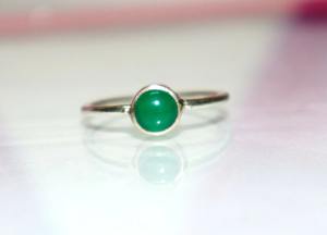 Anillo de Boda Clásico Hecho a Mano con Ónix Verde y Plata 925, Chapado en Oro, Regalo para Ella, Certificado por Terceros - Product Image 5