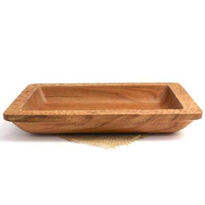 Rectángulo con acabado Natural de la mejor calidad Superior, diseño atractivo, tazón de masa de madera con Mango, tamaño personalizado, ensalada de frutas oblonga - Product Image 1