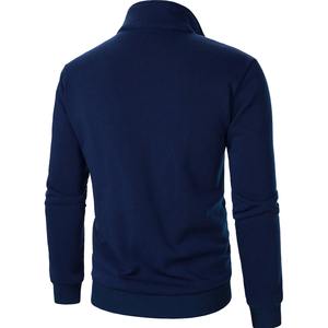 Wholesale Breathable Printed <b>Men's</b> Color Block <b>Quarter</b> <b>Zip</b> Pullover Sweatshirt Casual Cotton Blend <b>Fleece</b> Long Sleeve Top - Product Image 3