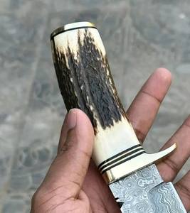 Beau couteau Skinner fait à la main personnalisé avec manche en corne de cerf couteau à dépecer, avec étui en cuir. - Product Image 3