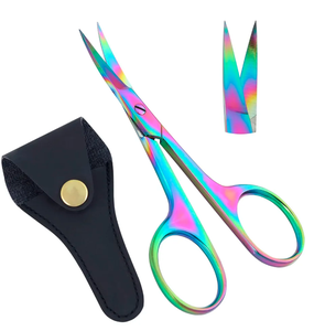 Customizable <b>Beauty</b> <b>Tool</b> Nail Cutting Fancy Cuticle Scissors Fine Curved Stainless Steel Sharp Multi-Color Coated Ceramic Mirror - Product Image 1