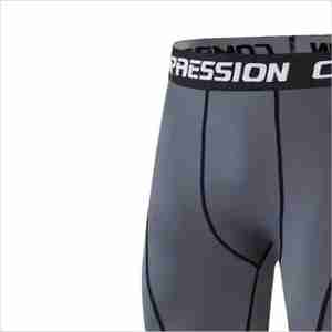 Custom Logo <b>Grey</b> Breathable Compression Shorts Moisture Wicking <b>Fabric</b> Muscle Support for Sports Gym Wear Gymnastics Clothing - Product Image 4