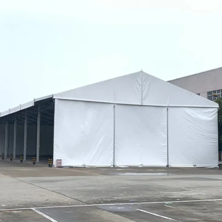 Outdoor Aluminum Storage Tent 20m Heavy Duty Galvanized Frame Pvc Custom Fabric Warehouse