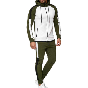 Conjunto Deportivo de Invierno al por Mayor, Chaqueta Personalizada con Capucha, Chándal de Algodón de Dos Piezas, Diseño de Parches, Chándal para Hombre - Product Image 3