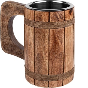 Tazas de Leche de Madera Quemada Hechas a Mano para Hombre |   Idea de Regalo Empresarial de Lujo Moderno: Taza de Madera Única - Product Image 1