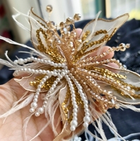 Super fée lourde faite à la main dentelle blanche fleur plume épingle à cheveux mariée accessoires de mariage pince latérale belle coiffure