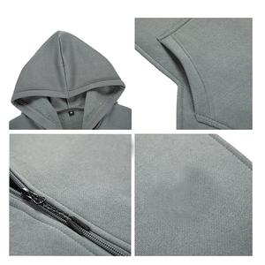 Sweat à capuche en molleton avec fermeture éclair pour hommes Sweat à capuche en coton à blocs de couleurs avec cordon de serrage pour hommes avec poche kangourou - Product Image 4