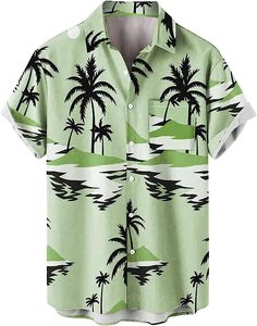 <b>Men's</b> Cotton Casual Top Short Sleeve Lapel <b>Shirt</b> With <b>Hawaiian</b> Print Fashionable Sports Wear New Condition <b>men's</b> <b>shirts</b> - Product Image 1