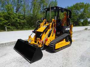 Chargeuse-pelleteuse JCB 1CX d'occasion, moteur diesel 49 CV, excavatrice compacte sur chenilles avec godets avant et arrière - Product Image 5