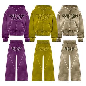 ชุดวอร์มสองชิ้นของผู้หญิงชุดวอร์มลำลองพิมพ์ลายสำหรับฤดูหนาว - Product Image 1