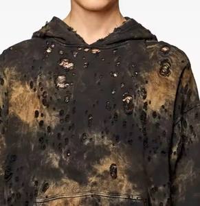 Sweats à capuche réglables et confortables anti-boulochage basiques coton respirant vêtements de rue Sweats à capuche à épaules tombantes à bas prix pour adultes - Product Image 6