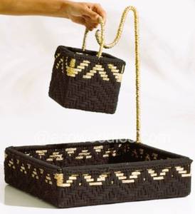 New Style Eco-Friendly Handwoven Cotton Roop Square Shape Countertop Fruit & Vegetable Tray Kitchen Organ for Snack <b>Storage</b> - Product Image 5