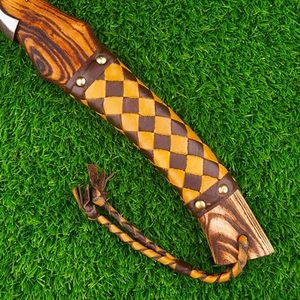 SCL- Hand Forged Mini Viking 14 Inches ASH Wood Handle Axe For Hatched With Multi-Shade Leather Warp on it New Etching Axe Head - Product Image 6