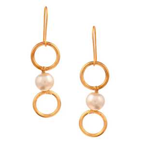 Stylish Gold Plated <b>Earrings</b> with Pearl Beads Elegant Design for Women Suitable for Parties Weddings and Daily Use - Product Image 5