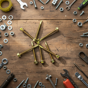 สกรูหัวหกเหลี่ยมเจาะตัวเอง เกรด 8 เหล็กกล้าคาร์บอน ชุบสังกะสีฟอสเฟต เกลียวมาตรฐาน ยี่ห้อ PDC Tek ขนาดนิ้ว ทนทาน - Product Image 1