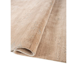 Alfombra de Lana y Seda de Bambú Tejida a Mano en Gris y Negro, Diseño Teoría del Caos, Color Sólido, Rectangular, para el Hogar o el Pasillo, Modelo Esk-316(Fr) - Product Image 2