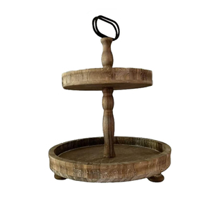 ถาดสองชั้นถาดวางโต๊ะไม้มะม่วงธรรมชาติตกแต่งบ้านร้อนเหมาะสำหรับห้องครัวโต๊ะรับประทานอาหารผลไม้ตกแต่ง - Product Image 1