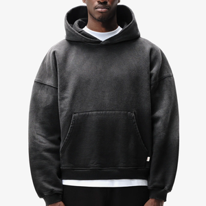 Dernière Tendance Automne : Sweat à Capuche Oversize Vintage Délavé à l'Acide, 100% Coton Molletonné, Style Hip Hop Urbain, Logo Brodé, Service OEM - Product Image 5