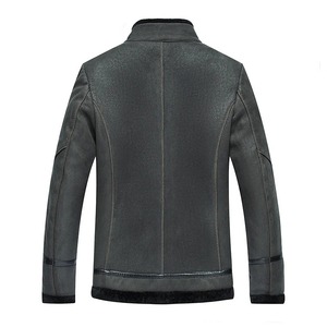 Veste d'hiver en cuir pour homme Manteau en fausse fourrure de mouton Veste de motard Veste en cuir d'hiver pour homme Doublure en fourrure - Product Image 3