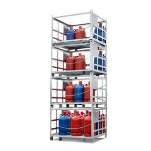Steel gas cylinder pallet, hot-dip galvanized, for 12 gas cylinders with max. 300 mm - Product Image 4