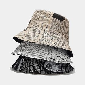 Fall New Newspaper Printing <b>Reversible</b> Fisherman Retro Fashion Casual <b>Bucket</b> Outdoor Sun <b>Hat</b> Made in Bamfladesh - Product Image 3