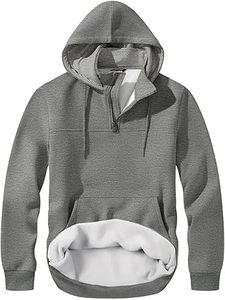 Sweats à capuche décontractés pour hommes, couleur unie, 100% coton, doublure en polaire, coupe régulière, séchage rapide et respirant, haute qualité, personnalisable - Product Image 5