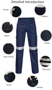 Hi Vis Winter 100% Polyester Jackets Workwear Leg Zipper Reflective Safety Cargo Trouser <b>Men</b> Outdoor Trousers with Trademark - Product Image 2