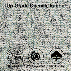 Chaise de salle à manger pivotante chaise de cuisine avec dossier en tissu chenill et pieds en métal noir pour bureau à domicile salle à manger salle de réunion - Product Image 4