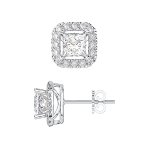 925 Sterling bạc cơ bản ounded vuông hình Cubic Zirconia Stud Bông tai chất lượng cao ngọc trai vàng mạ cho phụ nữ của Đảng - Product Image 2