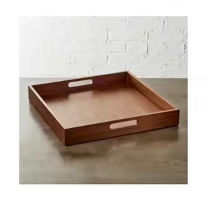 Meilleure vente Plateau en bois fait à la main servant des plateaux alimentaires multifonctions de forme carrée en gros par Crescent Crafts - Product Image 1